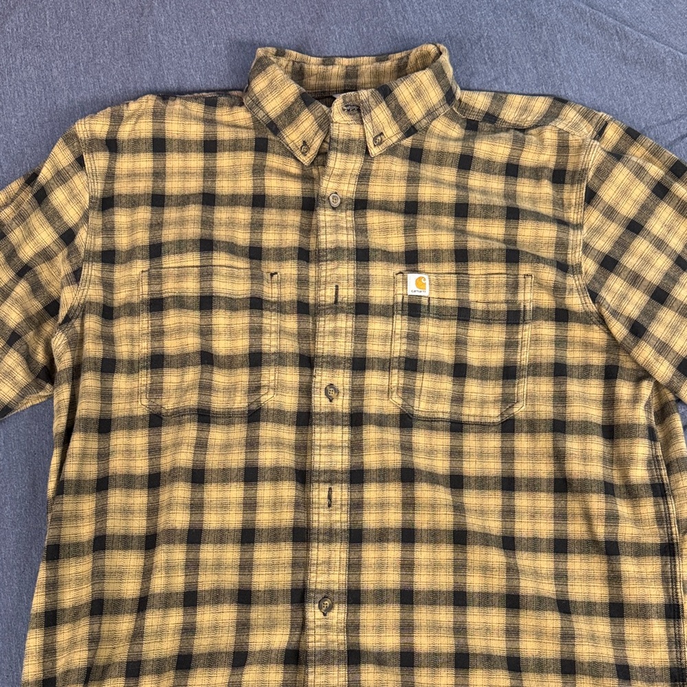 Carhartt Men's Casual Plaid Shirt - Black and Tan